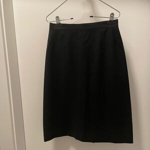 Vintage Black Wool Midi Pencil Skirt for Work